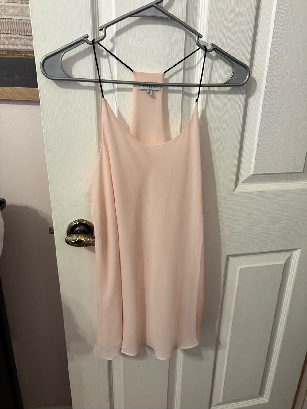 Naked Zebra Pale Blush Spaghetti Strap Shirt